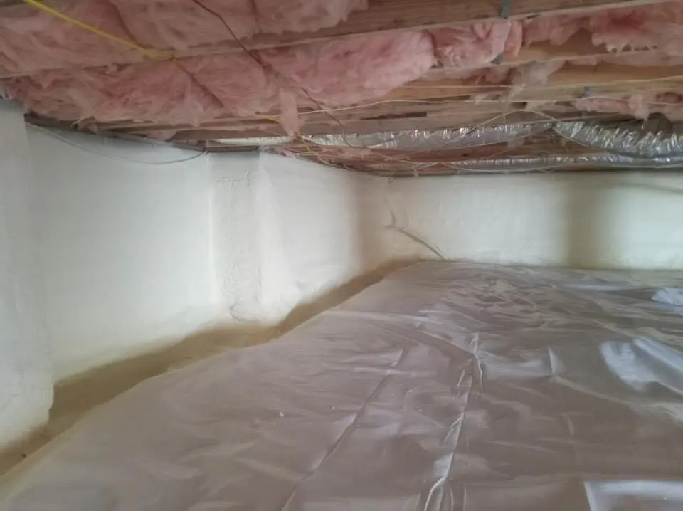 Crawl space encapsulation with closed-cell spray foam for Metal Roof Coating in Marilla